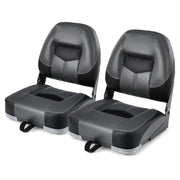 Set di 2 sedili per barca 50 x 42 x 52 cm con schiuma spessa pieghevoli design moderno in PVC nero 20_0013594
