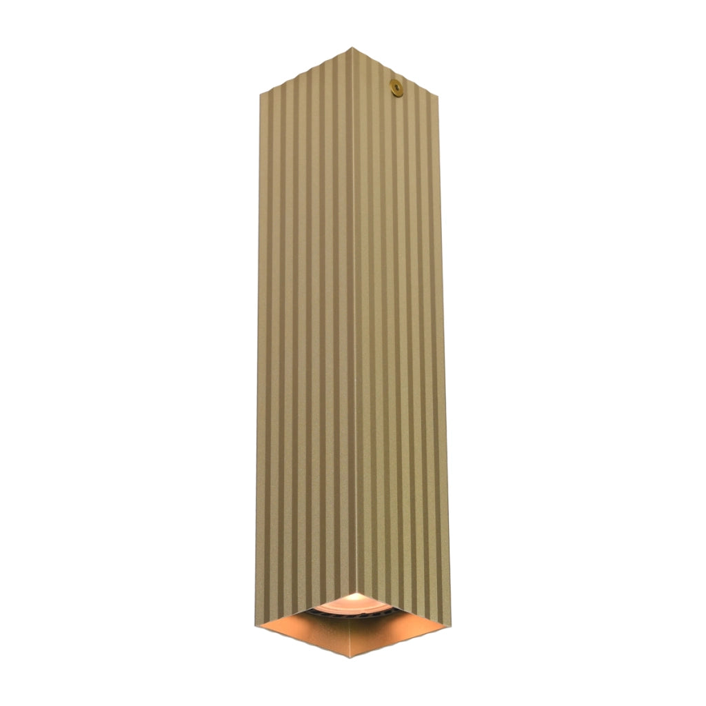 Spot soffitto quadrato oro rigato 24cm GU10 Italux