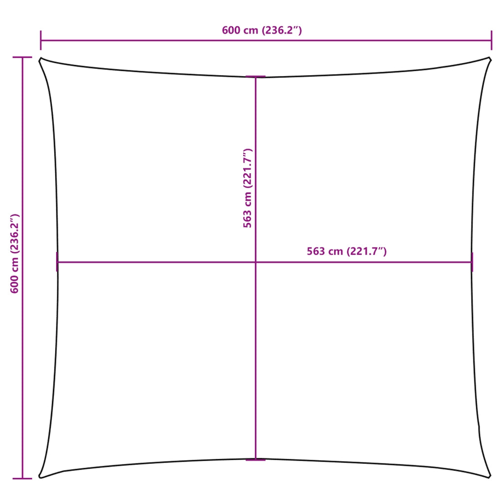 Vela Parasole | Telo Ombra | Vela da ombra in Tela Oxford Quadrata 6x6 m Nera
