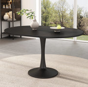 Tavolo da pranzo ovale allungabile ULEVR 140x100x75 cm in MDF e ferro, nero