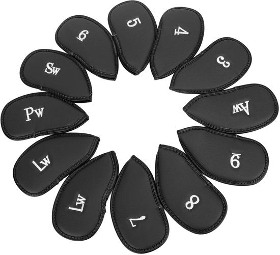 Hoes per Club da Golf - Resistenente allo Shock - Portatile - Sostenibile - Copertura per Club da Golf con Numeri - Materiale PU - Copricapo per Club da Golf