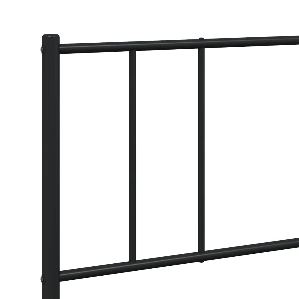 Giroletto con Testiera e Pediera-Struttura Letto Metallo Nero 200x200 cm 997936