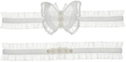 Accessorio di matrimonio - Fascia di gamba - Stile farfalla - Borde - Accessorio di nozze - Varie misure - Poliestere - Fascia di gamba di nozze