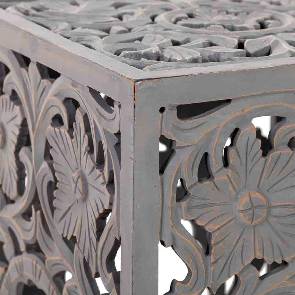 Tavolino in legno bianco fatto a mano 45x45x45h