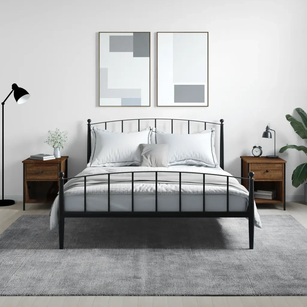 Comodini 2 pz-Set di 2 Tavolino da notte Rovere Marrone 40x42x50 cm in Legno Multistrato 997055