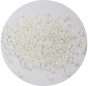 Kralen 4 mm, 6/0, glazen, 4mm, bianche perle, armband, accessori per gioielli