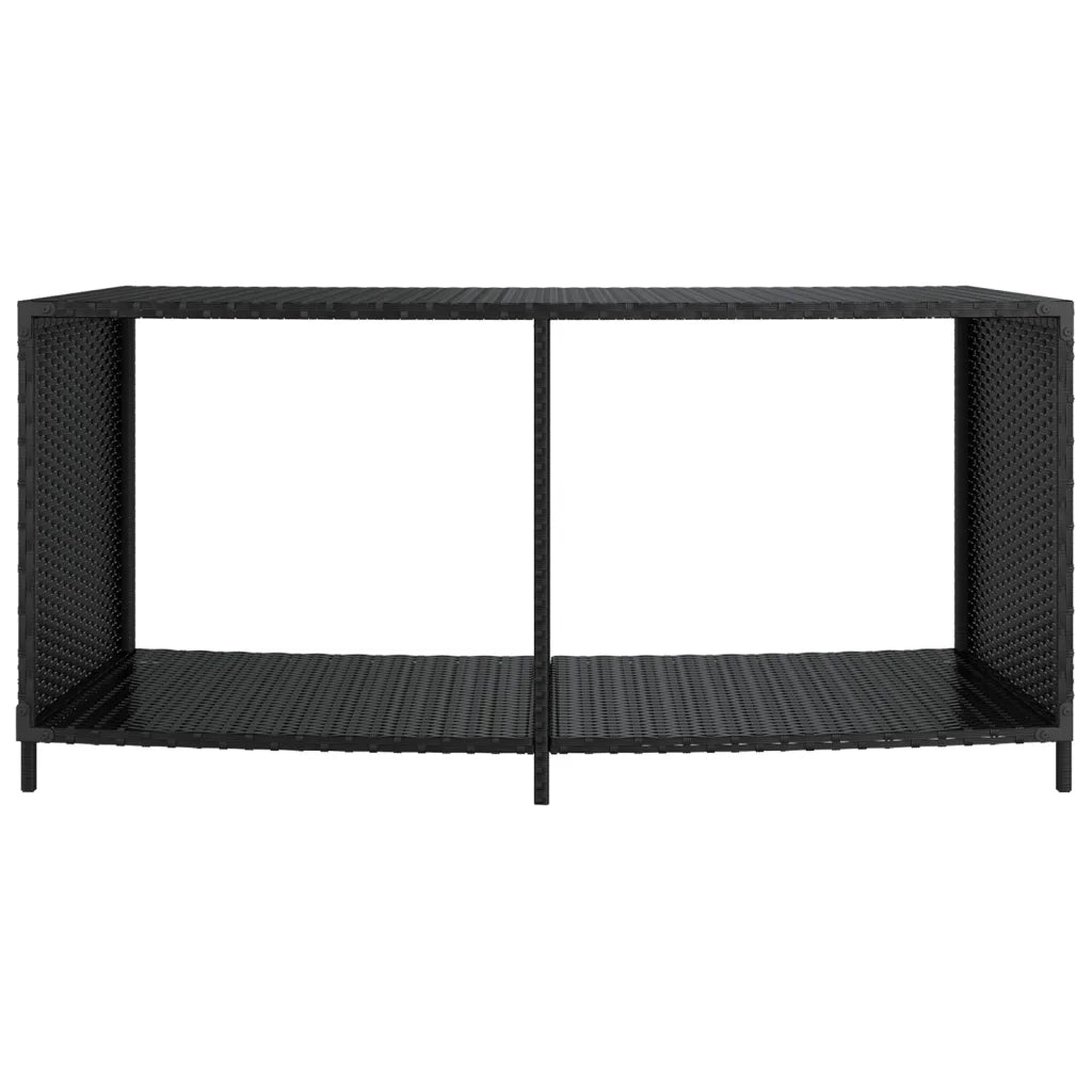 Scaffali Portaoggetti 2 pz in Polyrattan Nero 362264