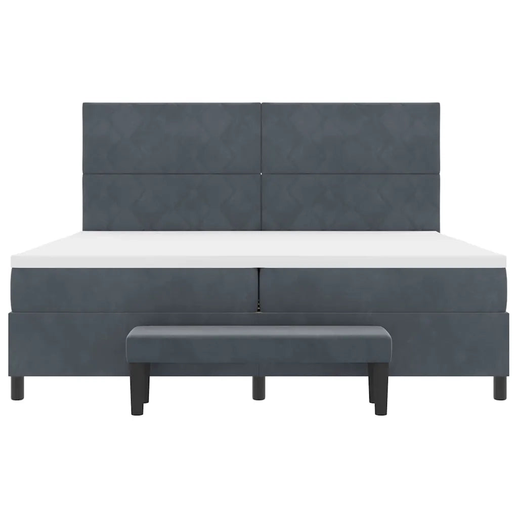 Letto a molle con testiera Grigio scuro 200 x 200 cm Velluto 3344601