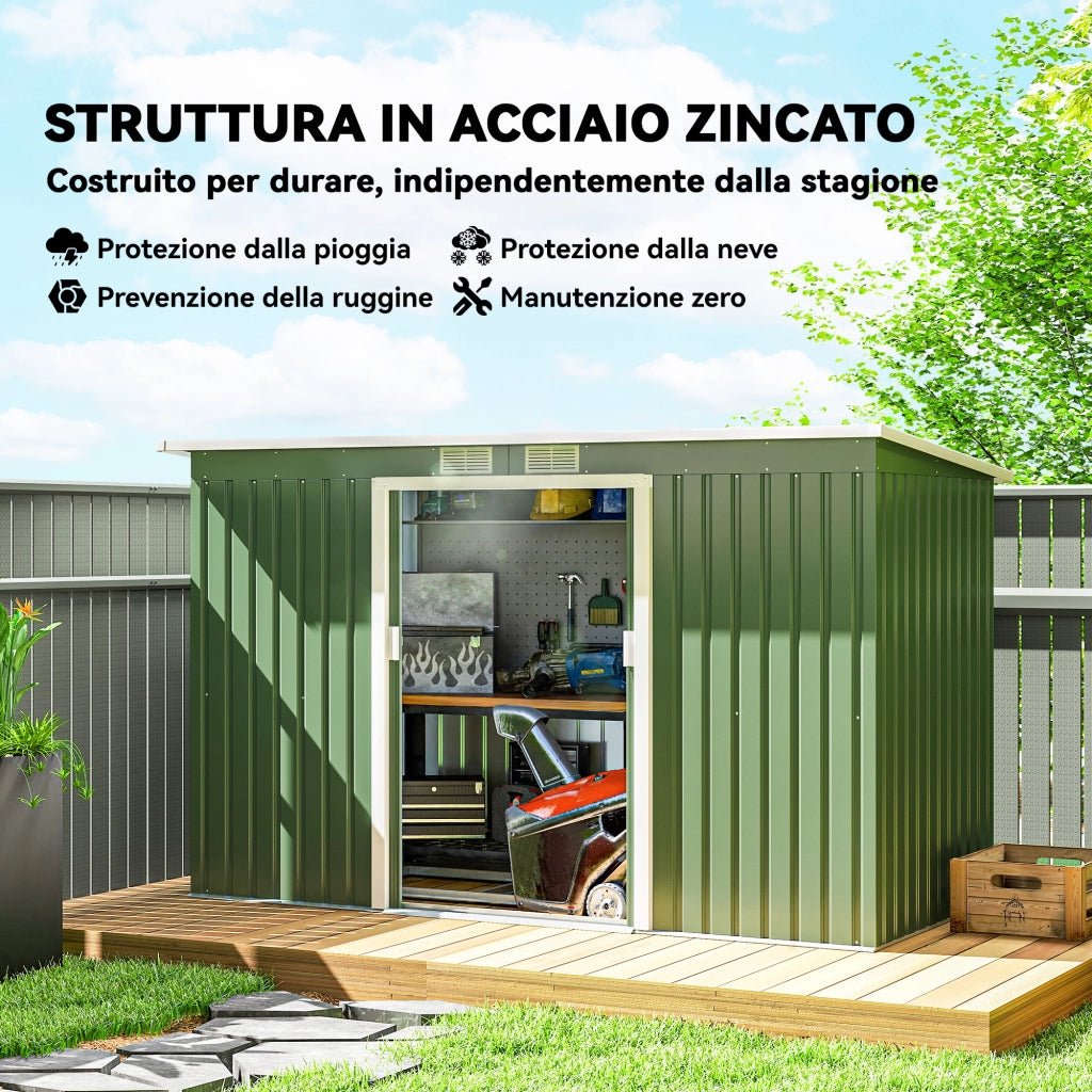 Capanno da Giardino ¨C zephmum ¨C Verde Chiaro Acciaio Zincato