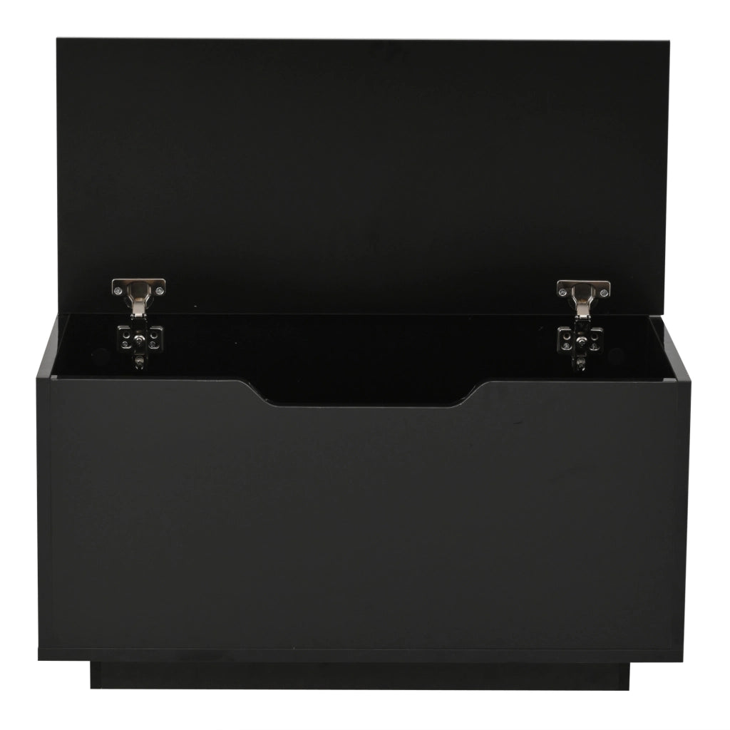 Tavolino da salotto quadrato 70 x 70 x 38 cm con piano ribaltabile; LED; nero lucido