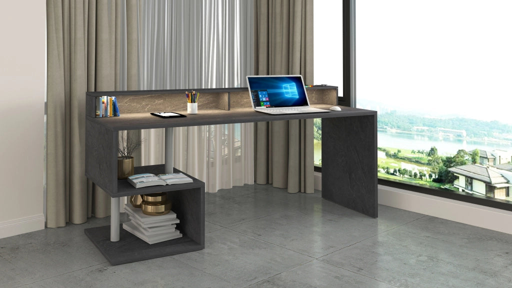 Scrivania Esse 180 con sopralzo: stile e funzionalità in un unico design innovativo