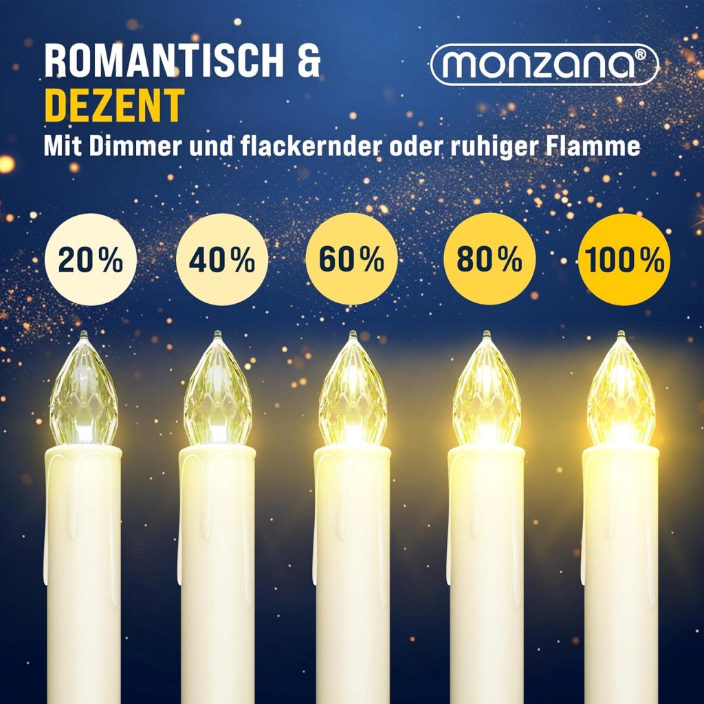 ® Set 30 Candele a LED Albero di Natale Multicolore Batteria Wireless con Timer e Telecomando Lucine Natalizie