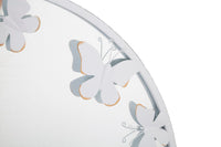 Specchio Rotondo Bianco Butterfly 62,5x2,3 cm in Ferro Specchio e MDF Bianco e Oro