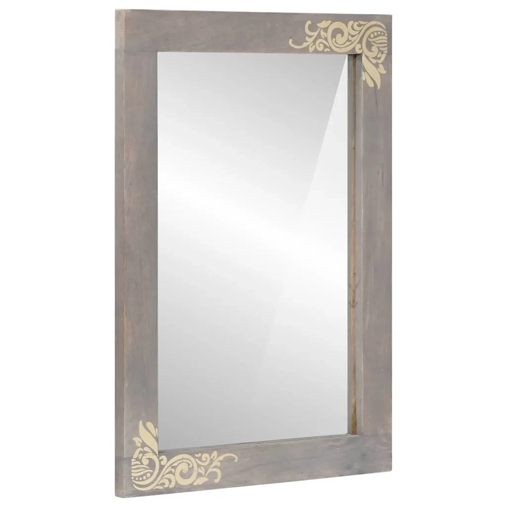 Set di Armadi da Bagno 2 pcs Grigio Legno di mango massello