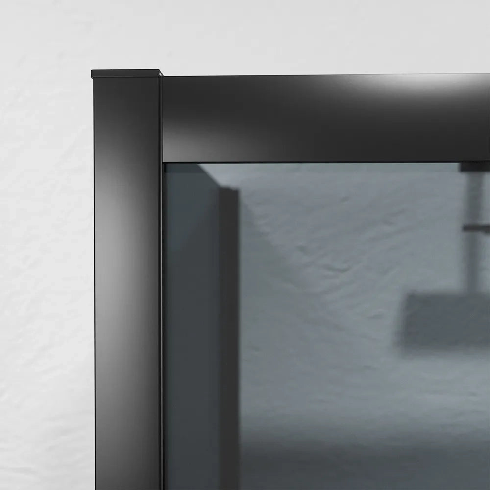 Box doccia nero opaco 3 lati 80x80x80 cm con doppio scorrevole h190 cm e vetro fumè 6 mm | Tremiti