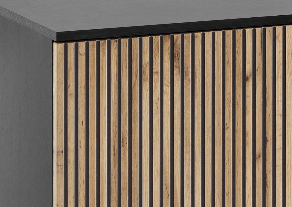 Komodee Cassettiera Laval K104 LED Nero/Rovere Wotan 104x83x39 cm