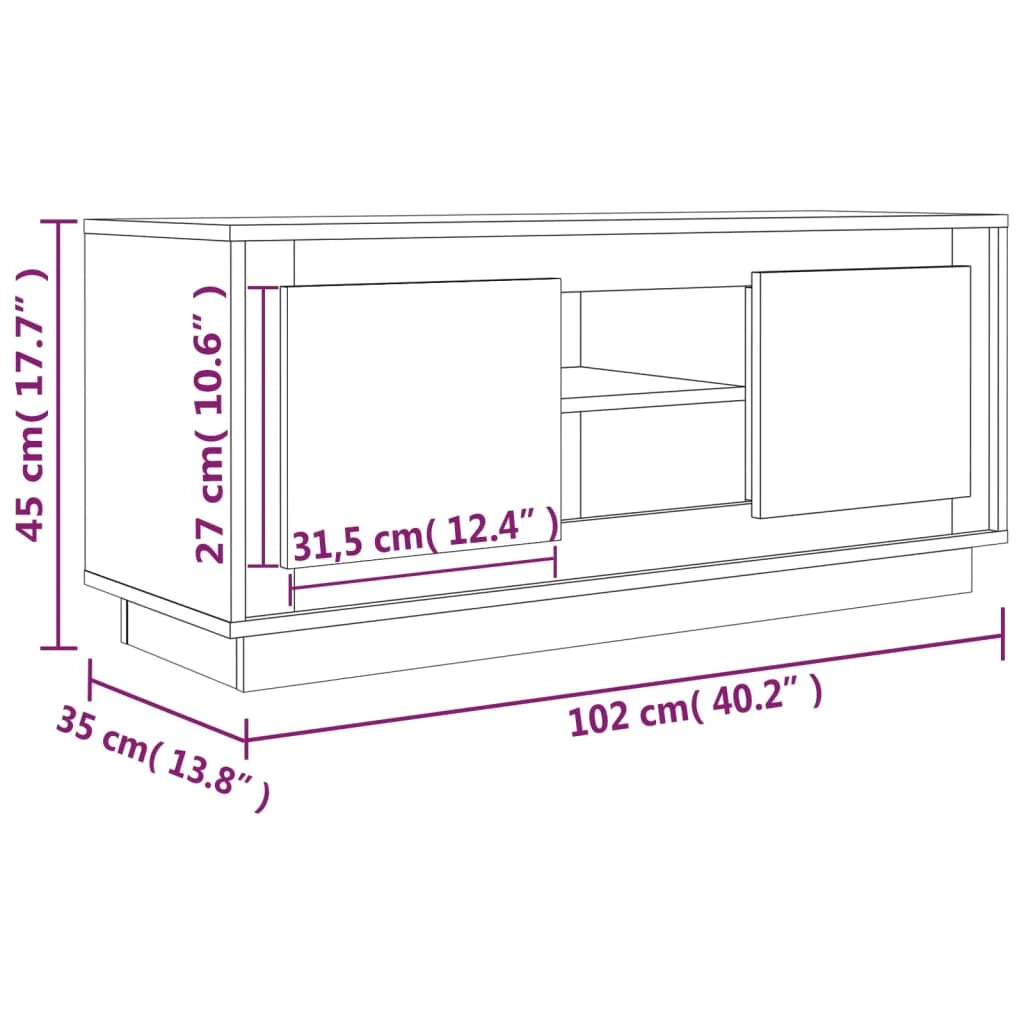 Mobile TV multimediale mensola TV credenza TV sala da pranzo soggiorno camera da letto 102 x 35 x 45 cm legno ingegnerizzato grigio 02_0025571