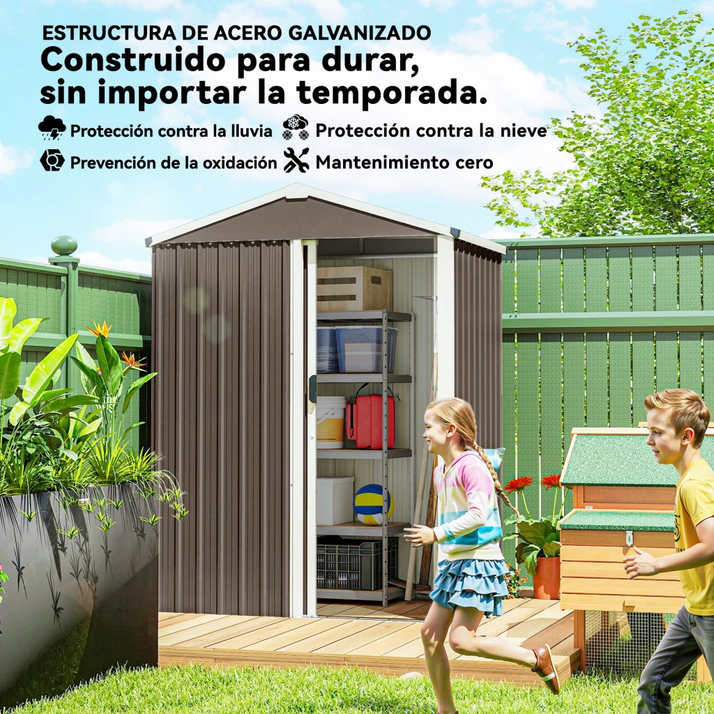 Gazebo Giardino 1,1 m2 ¨C zephmum ¨C 136x87x179 cm Legno Marrone con Porta Scorrevole
