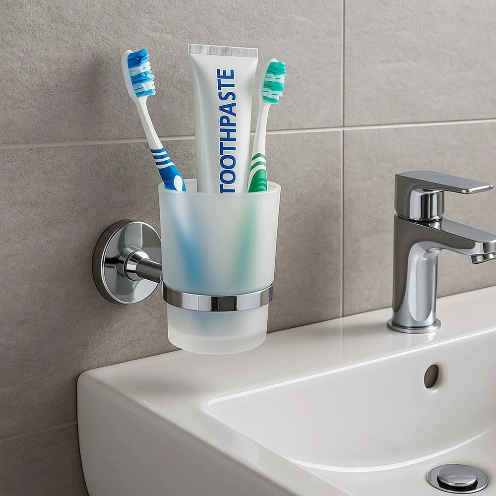 Set Da Bagno 6 Pezzi Cromato vetro accessori bagno moderno Porta Asciugami 69984
