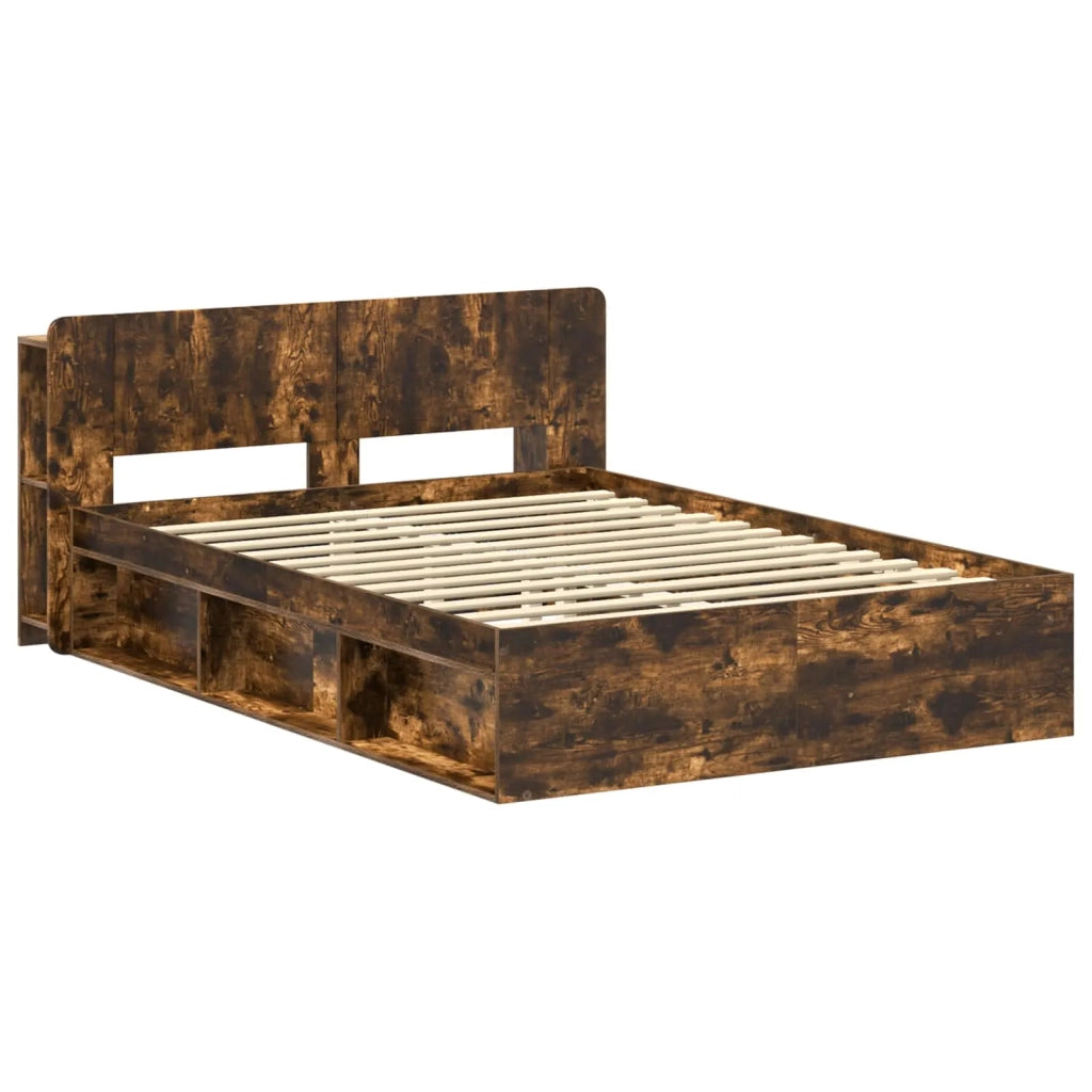 Telaio del letto con storage Rovere Fumo 140 x 190 cm 3433380