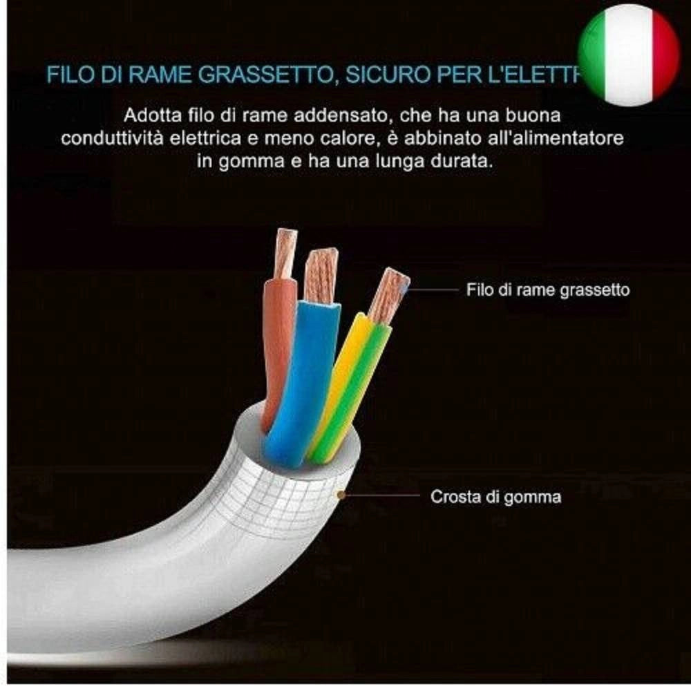 Trade Shop - Multipresa Elettrica Da Scrivania Tavolo Con 3 Presa 3 Usb Bianco Shuko Bipasso -
