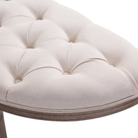 Panca Semicircolare Imbottita in Legno 140,5x51x48 cm  Beige