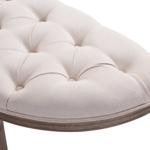 Panca Semicircolare Imbottita in Legno 140,5x51x48 cm  Beige