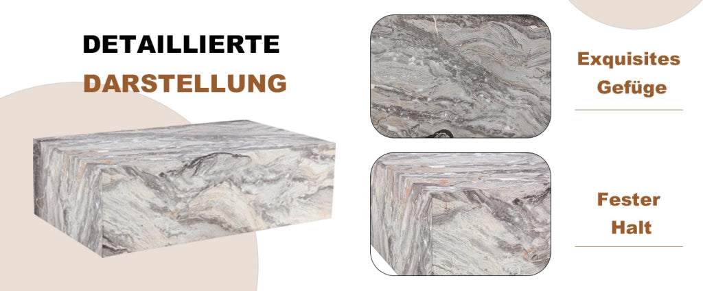 TAVOLINO DA SALOTTO 90x50x30 cm Grigio Effetto Marmo MDF