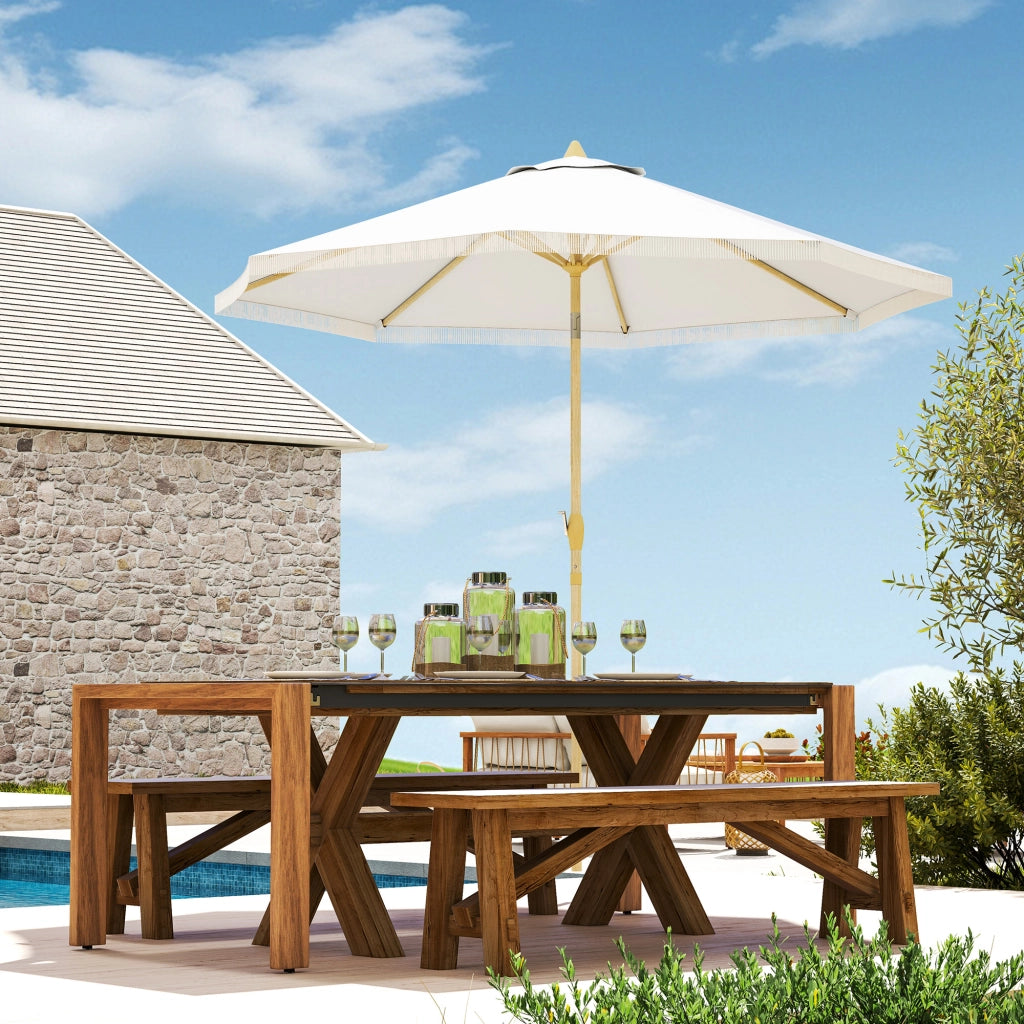 Ombrellone da giardino inclinabile ¨C zephmum ¨C ?265x244cm bianco