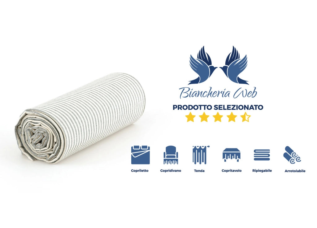 Telo Arredo Granfoulard Copritutto Cotone Made Italy Vari Disegni Arredatutto Copriletto Multiuso - 2 Piazze - Vanessa Grigio