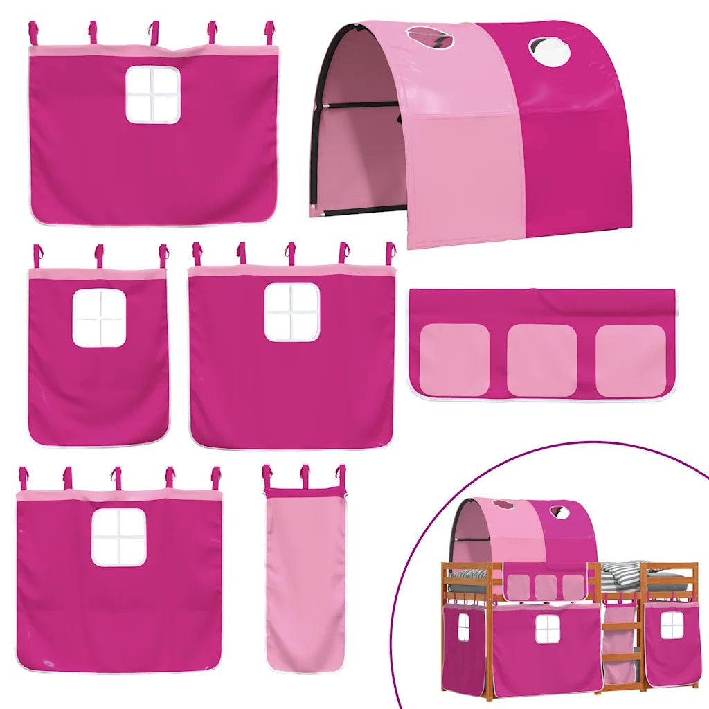 Letto a Castello senza Materasso Rosa 90x200 cm Legno di Pino 3284038