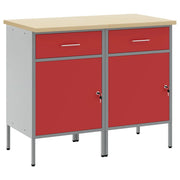 Mobile da lavoro 2 pz Rosso e Grigio 100 x 55 x 85 cm CFW3873112