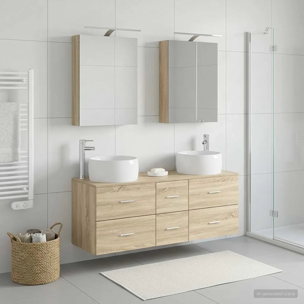 Set di mobili per il bagno 5 pcs Rovere Sonoma 3407033