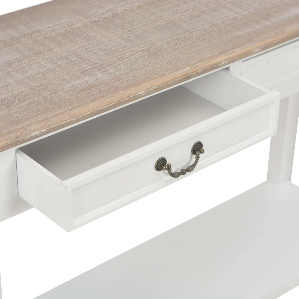 Tavolo Consolle | Tavolo d'Ingresso Bianco 110x35x80 cm in Legno