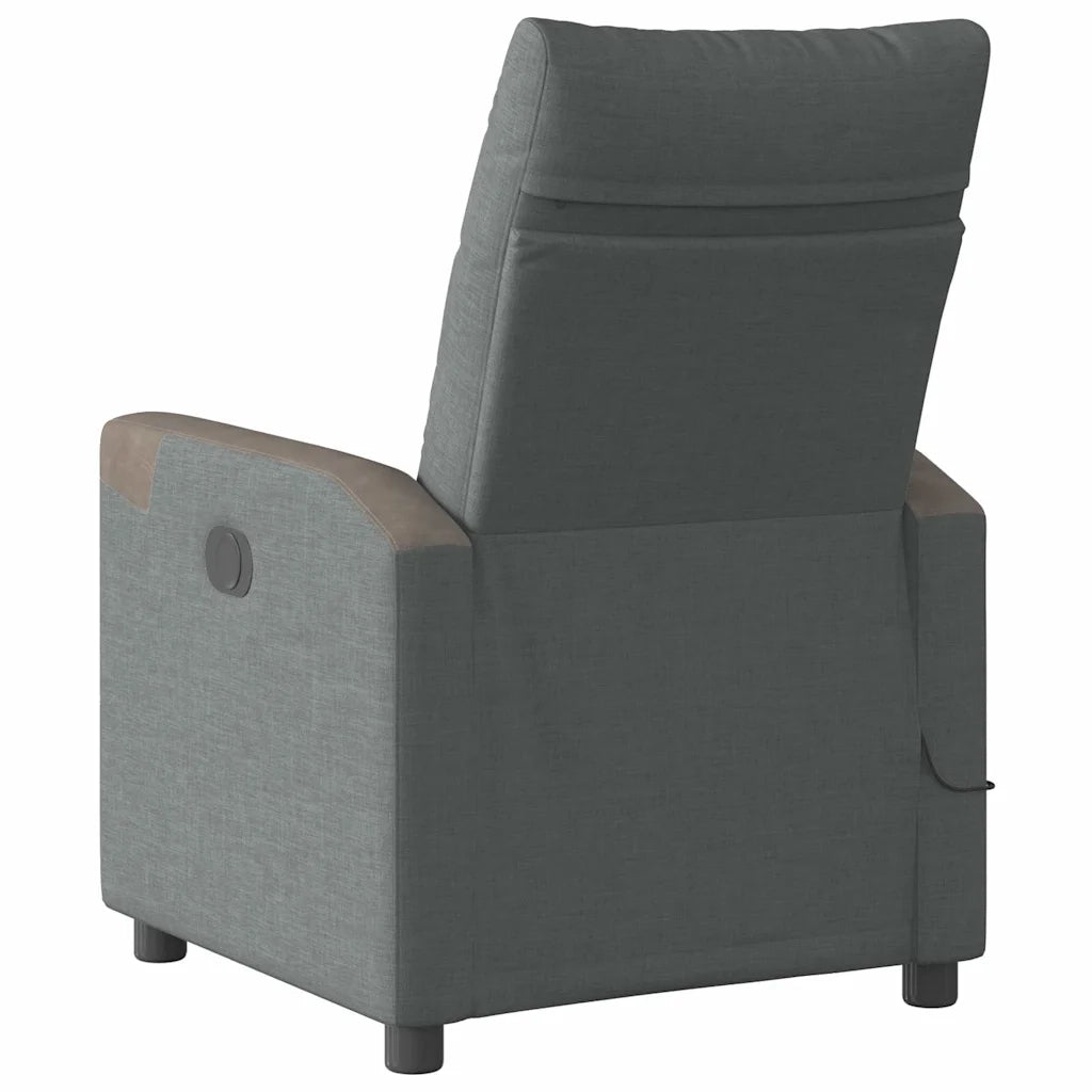 Poltrona Massaggiante Reclinabile Grigio Scuro in Tessuto 4104845