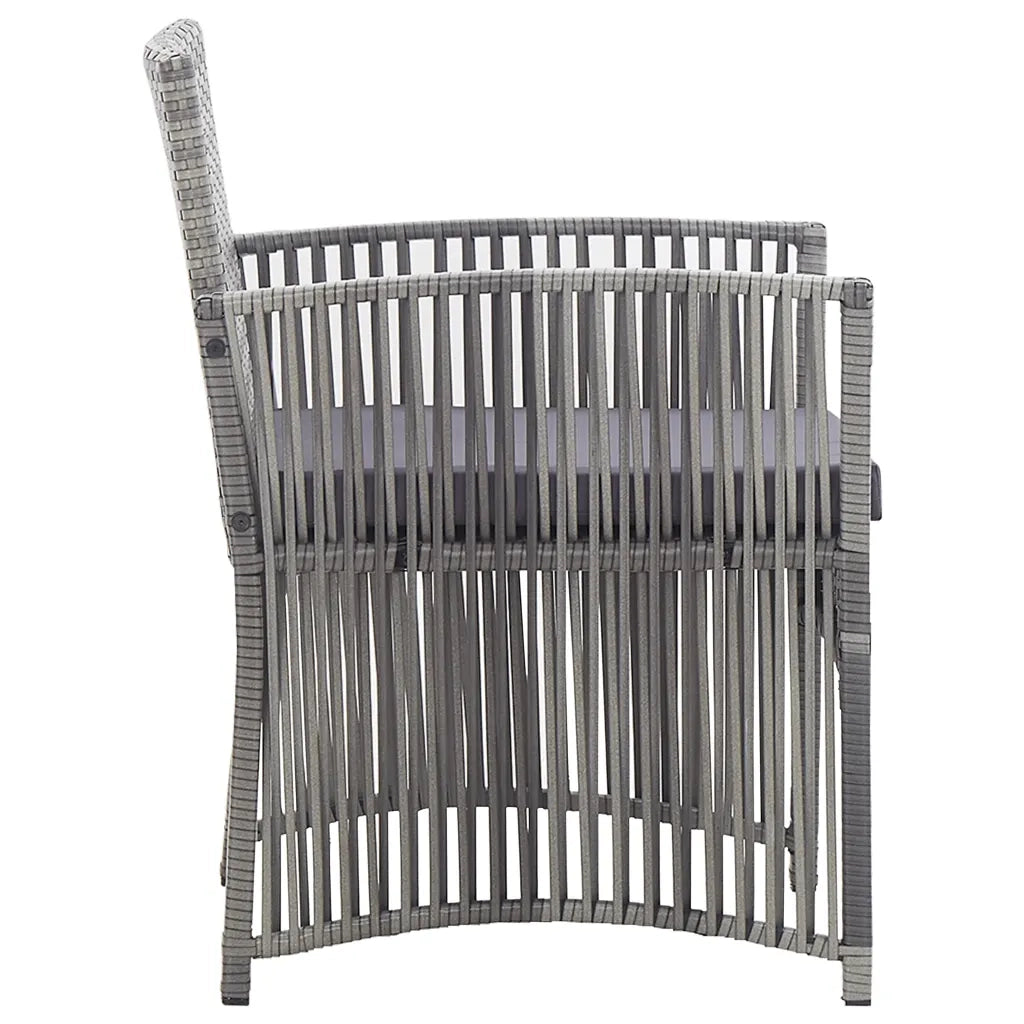 Set Divani da Giardino 4 pz con Cuscini in Polyrattan Antracite cod mxl 35151