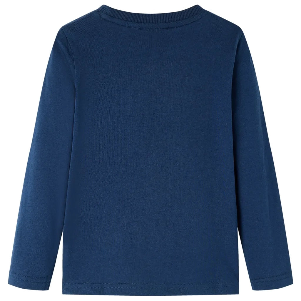 Maglietta da Bambino Maniche Lunghe Blu Marino 128