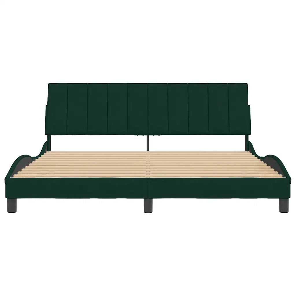 Giroletto senza Materasso Hanko Verde Scuro 180x200 cm in Velluto 3207864