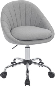 Sedia da Ufficio Ergonomica e Girevole - Regolabile in Altezza Con Rotelle per Casa, Trucco, Scrivania, Camera da Letto, Studio - Lino, BS168gr