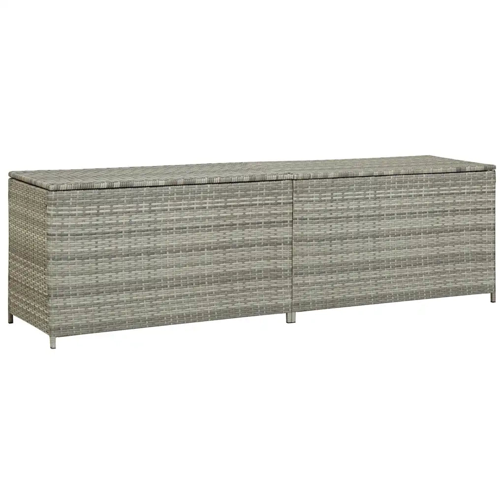 Baule da Giardino in Polyrattan 200x50x60 cm Grigio CFW6153605