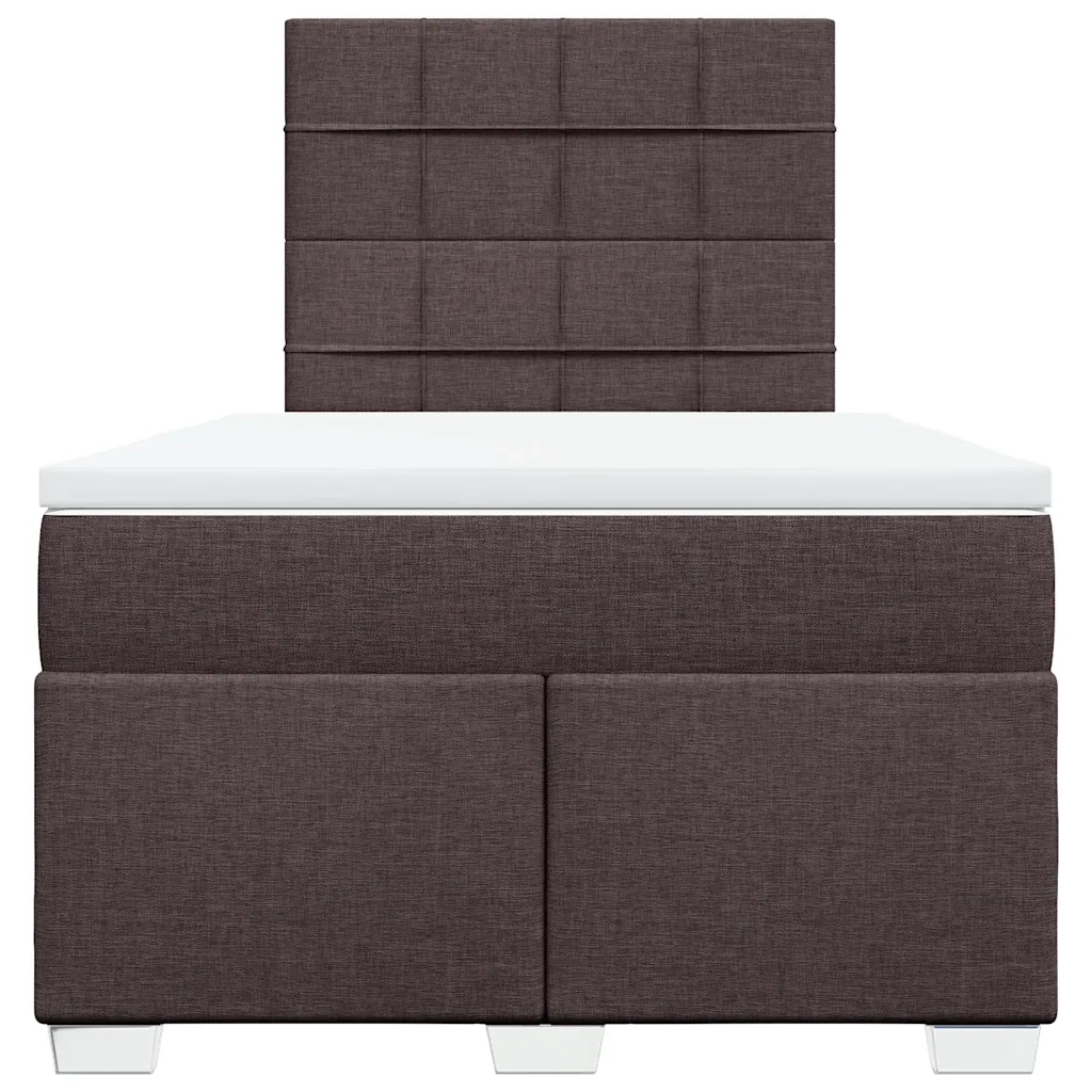 vidaXL Giroletto a Molle con Materasso Marrone Scuro 120x200cm Tessuto