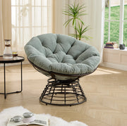 Sedia papasan girevole 360° ? 92 x 67 cm in acciaio e rattan PE; verde chiaro/marrone