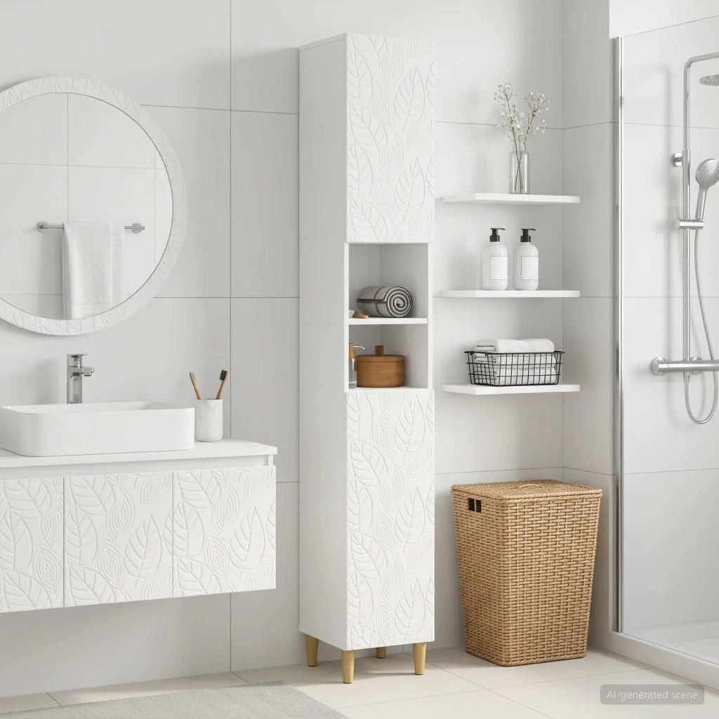 Armadio da Bagno con Ripiano Aperto DELFT Bianco 897035
