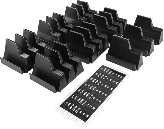 Organizzatore di chiavi modulare per 20 chiavi - Scatola di attrezzi - Lunghezza regolabile - Plastica - Nero
