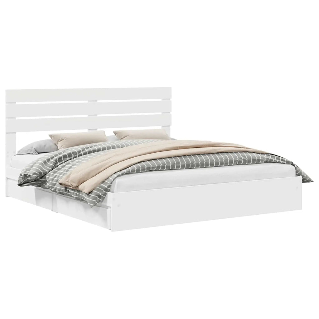 Letto con Contenitore Bianco 180 x 200 cm Legno multistrato