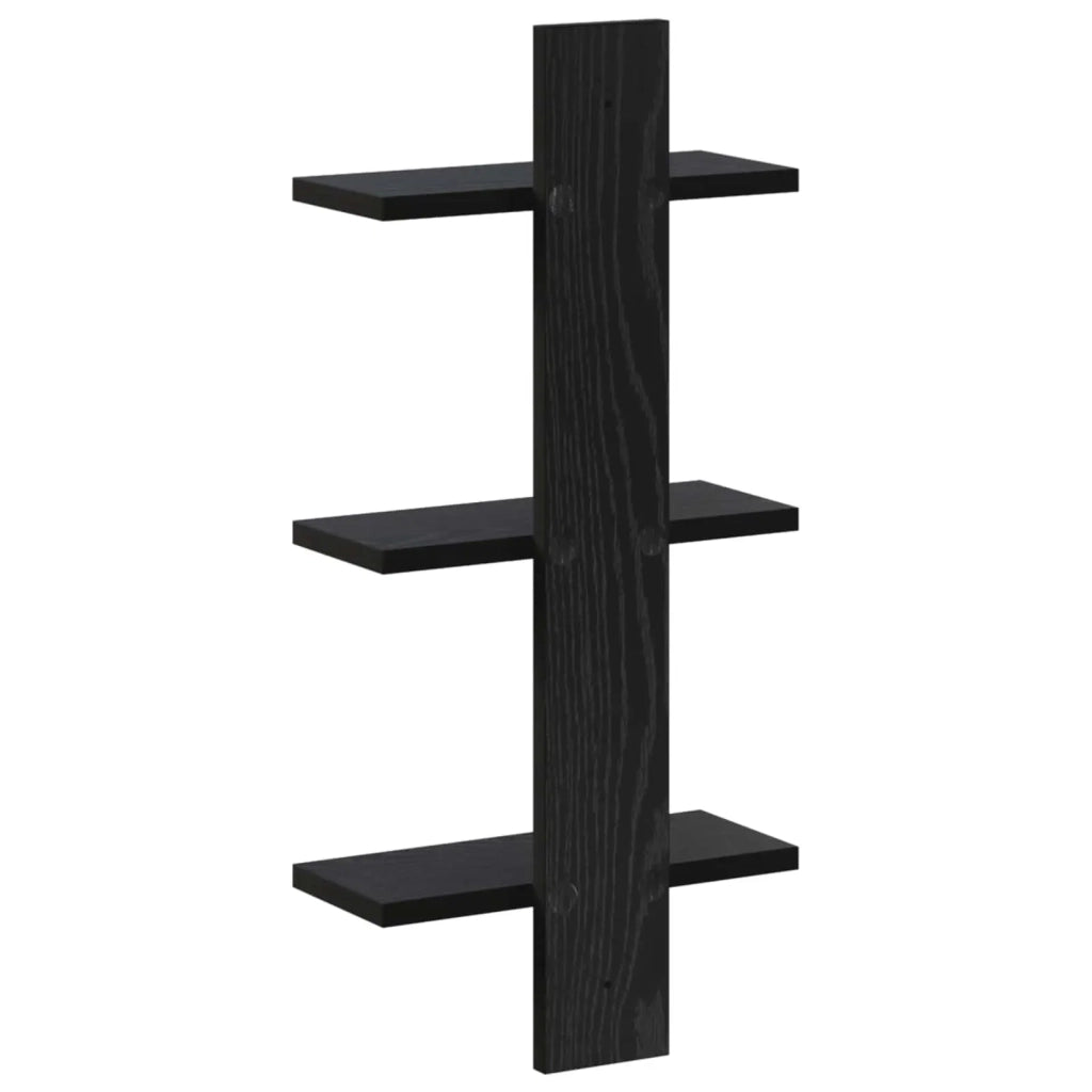 Scaffale da parete Rovere Nero 30 x 13,5 x 64,5 cm 8020314