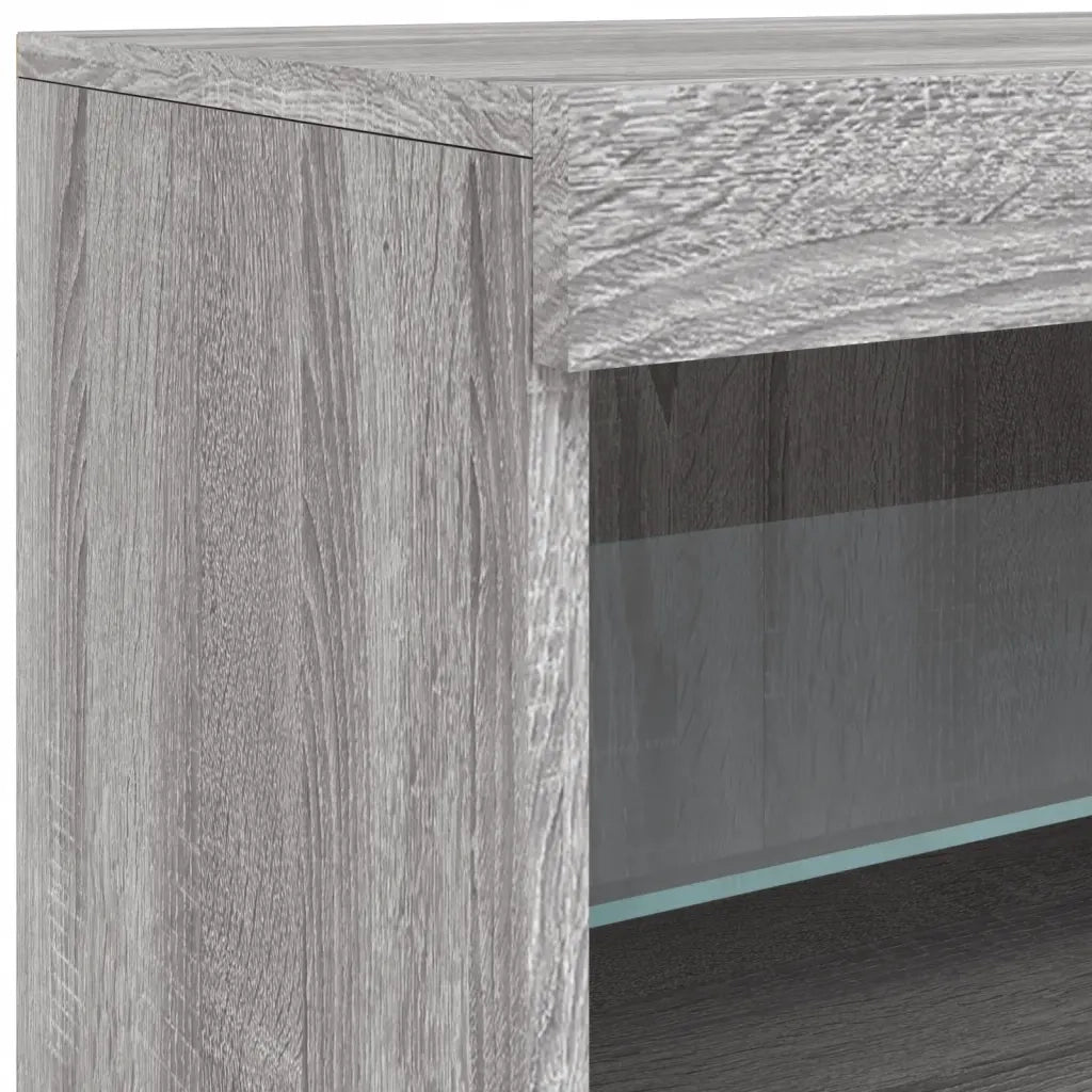Credenza | Madia | Buffet da pranzo | Armadio da pranzo con Luci LED Grigio Sonoma 60x37x67 cm