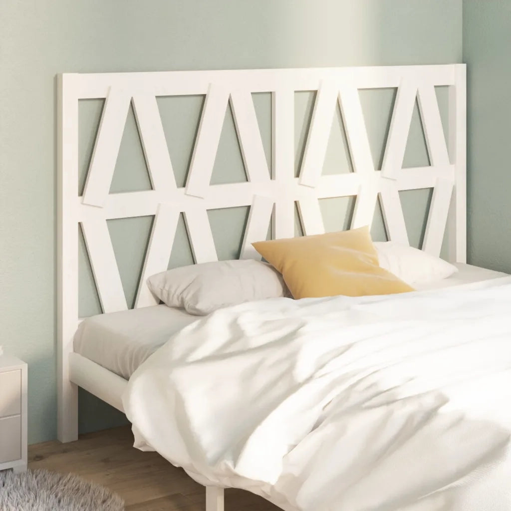 Testiera per Letto-Testata-Testiera Decorativa Bianca 126x4x100cm in Legno Massello di Pino 320489