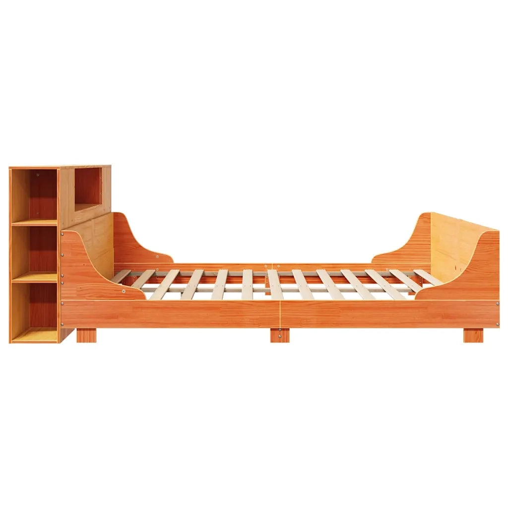 Giroletto senza Materasso Marrone Cera 200x200 cm Legno di Pino 3323757