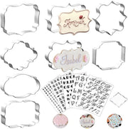 Set di lettere per decorare torte, 8 pezzi di stampini per biscotti, 5 pezzi di matite per fondant, timbri in silicone, 1 blocco di acrilico, comprensivo di lettere maiuscole e numeri per la decorazione DIY di torte e biscotti